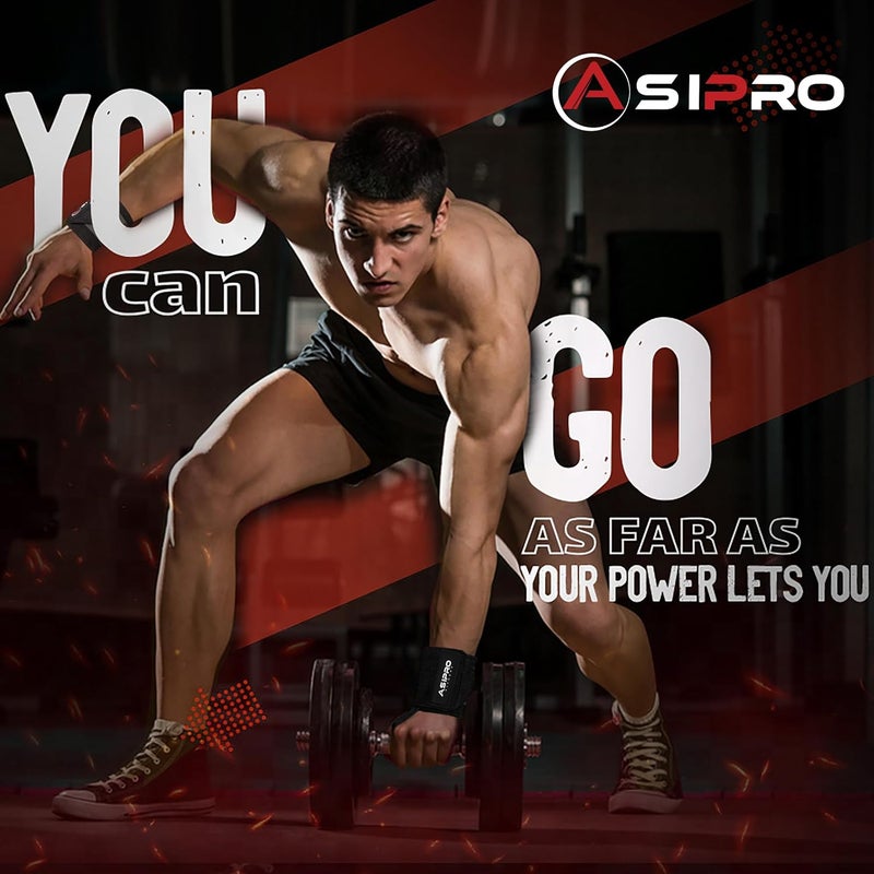 ASIPRO Wrist Wraps for Weightlifting 18" Wrist Straps for Weightlifting Weight Lifting Wrist Wraps for Men & Women, Muñequeras para Gym Wrist Support for Working Out, Gym Wrist Wraps for Powerlifting - Image 2